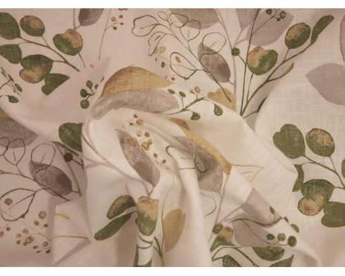 Cotton Linen Fabric - Ruscus Green
